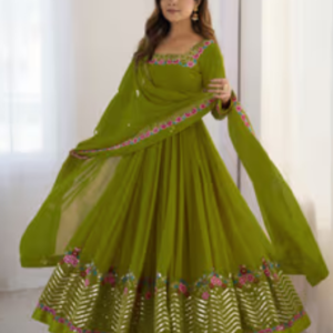 Wedani Embroidered Anarkali Kurta and Pant with Dupatta